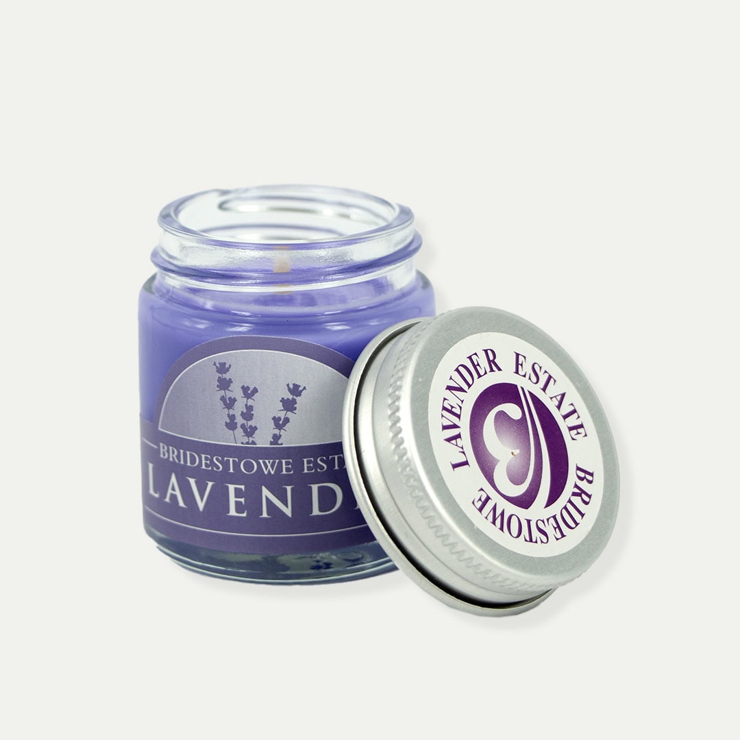 Handmade small candle in jar